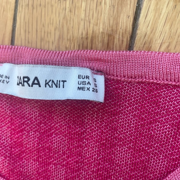 Zara pink plaid knit sweater - Picture 5 of 6